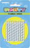 Unique Party Silver Twist Birthday Candles, Pack of 10 /Homeware