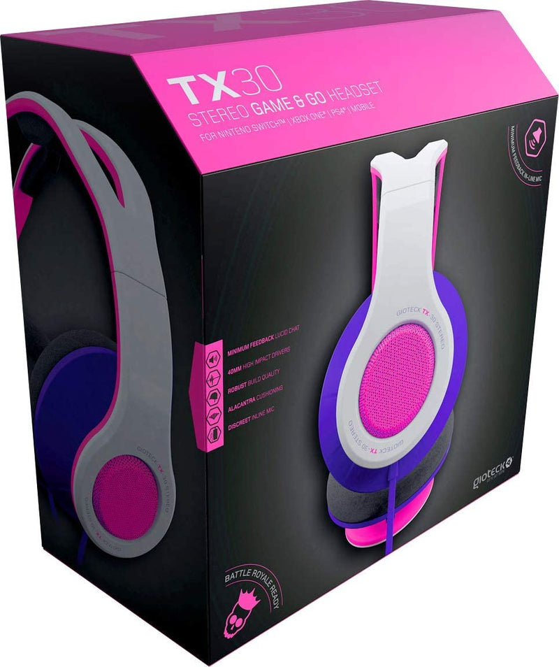 Gioteck - TX30 Stereo Gaming & Go Headset (Pink) /Xbox One