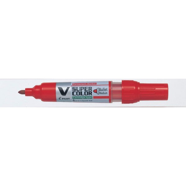 Pilot V-Super Color Medium Tip Bullet Marker - Red  /Stationary