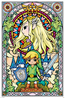 Nintendo:Zelda Stained Glass Wood Print 20x29.5cm/Merchandise