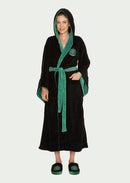 Harry Potter Slytherin Ladies Black Fleece Robe with Hood /Merchandise