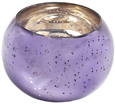 Insideretail Mercury Glass with Antique finish Roung Glass  Votives-Purple 6 x 6 cm, Set of 12 /Home