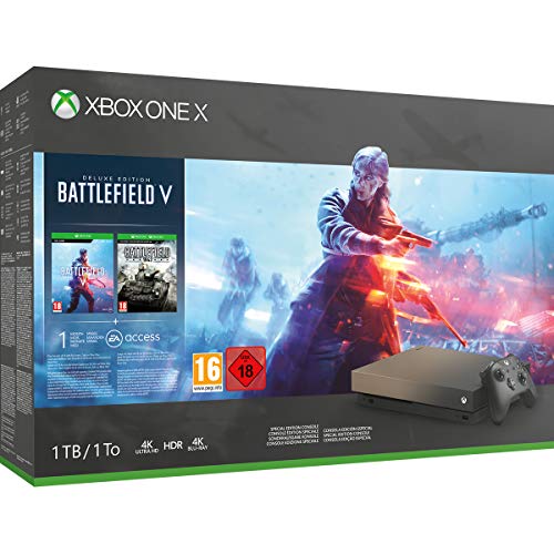 Xbox One X 1TB Gold Rush Special Edition console Battlefield V Bundle [video game]