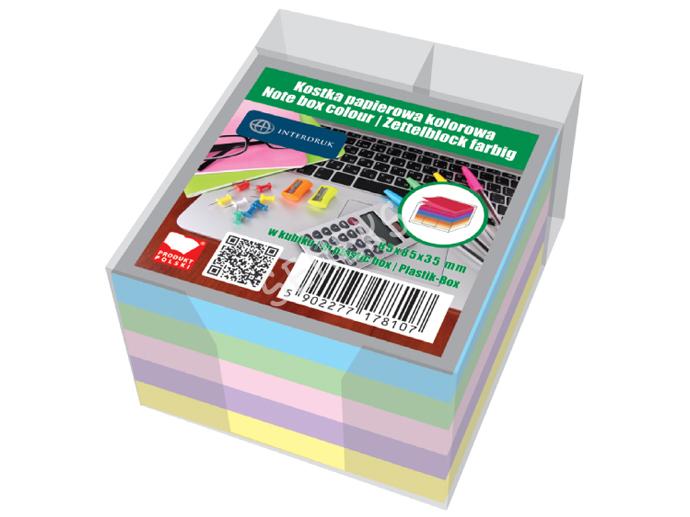 interdruk Colorful paper cube 85x85x35 mm in a cube loose sheets a plastic block holder /Stationery
